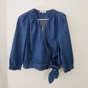 Madewell Denim Wrap Top XXS